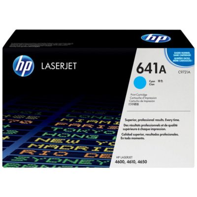 Hp 641A Toner, Cyan Single Pack, C9721A